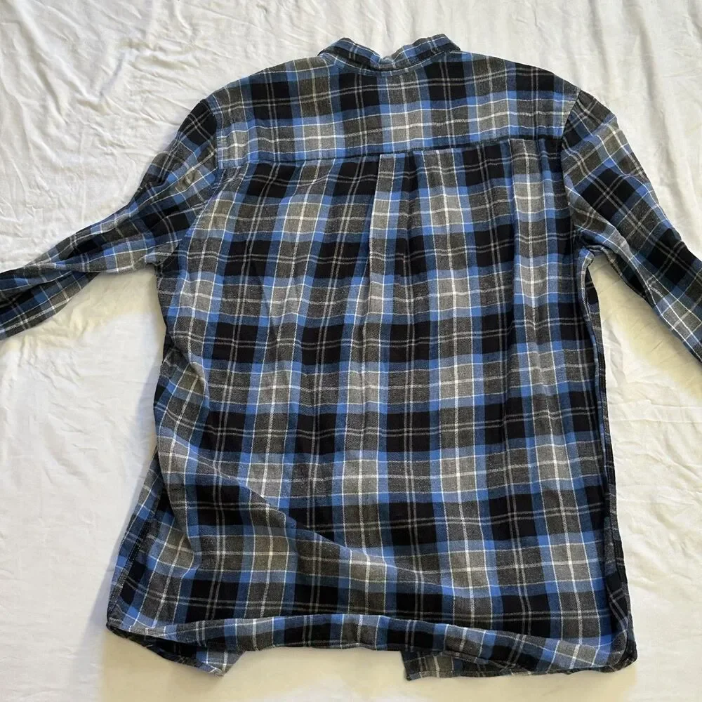 Y2K St. John\'s Bay blue plaid flannel shirt
